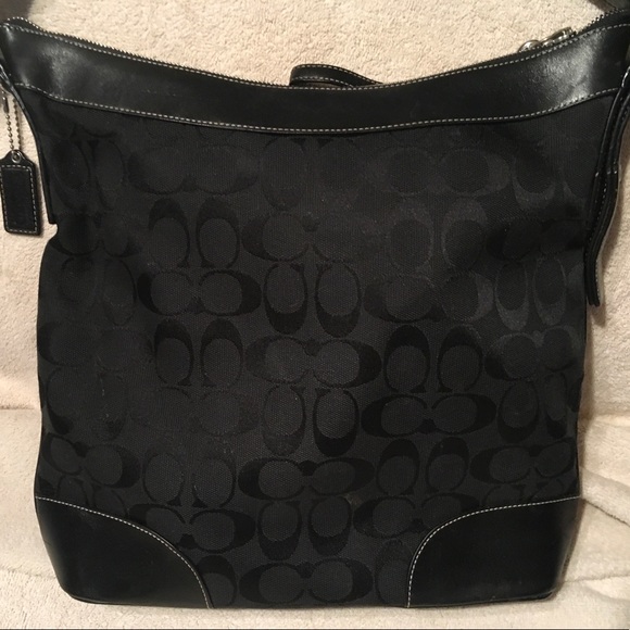 Coach Chelsea Signature Canvas Leather Trim Duffle Shoulder Bag ✅Offers Welcome - Picture 4 of 12